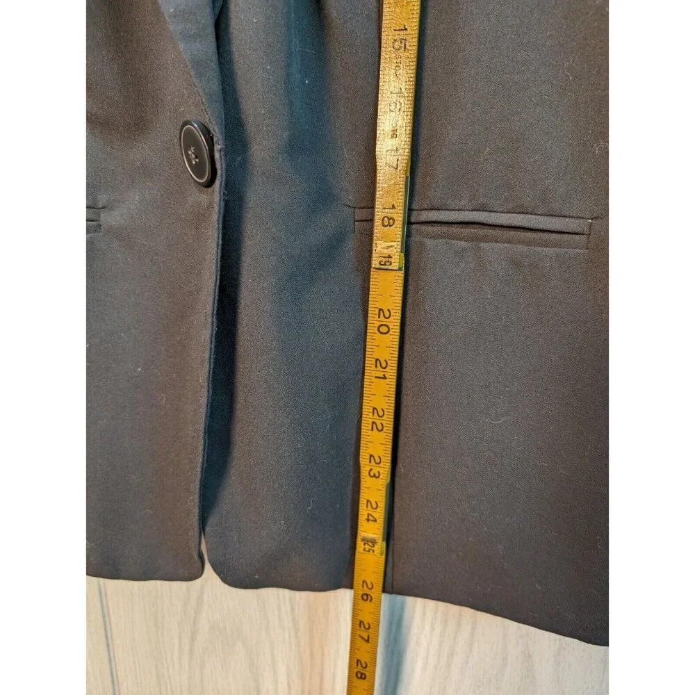Torrid Blazer Womens Size 00 Black One Button Ruched 3/4 Sleeves Business Office - Picture 6 of 6